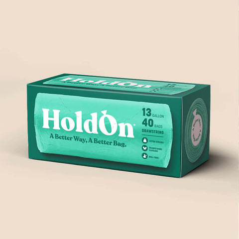 COMPOSTABLE TALL KITCHEN TRASH BAGS HoldOn 